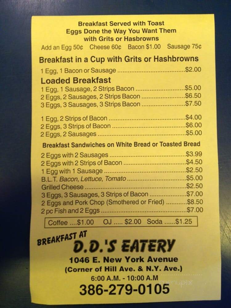 D.D.'s Eatery - Deland, FL menu_pic