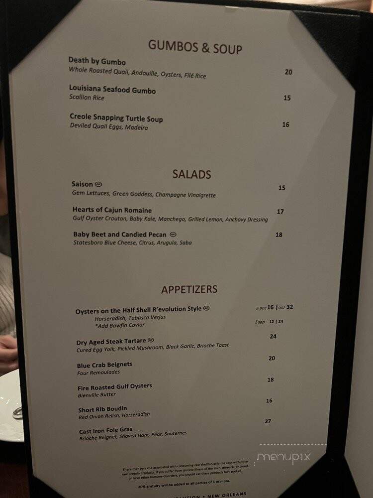 Restaurant R'evolution - New Orleans, LA menu_pic