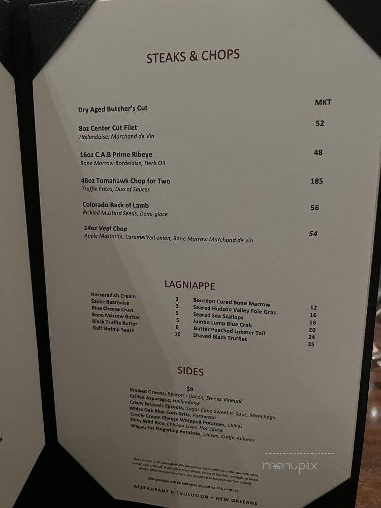 Restaurant R'evolution - New Orleans, LA menu_pic
