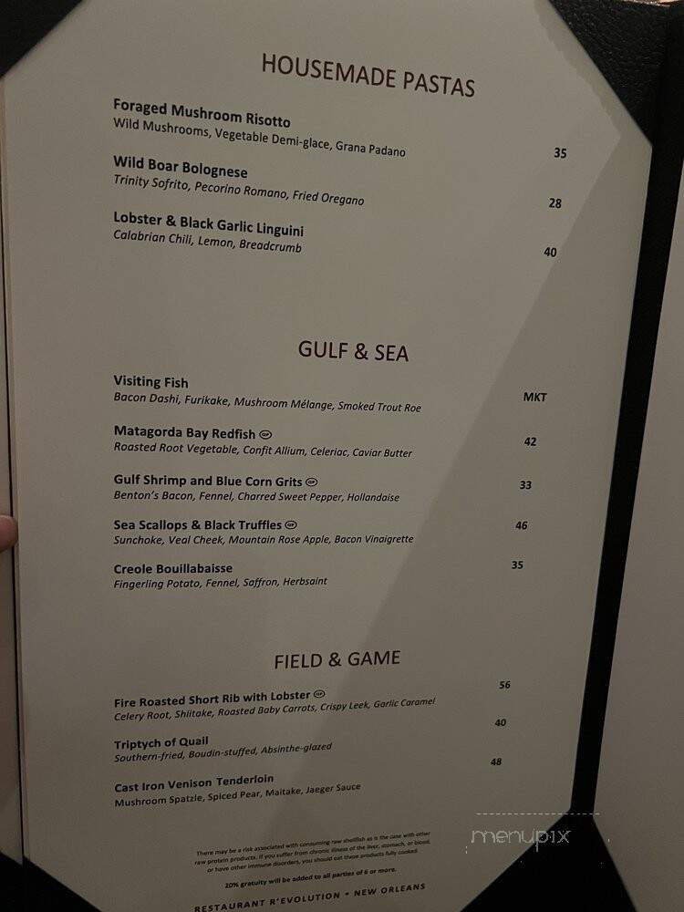Restaurant R'evolution - New Orleans, LA menu_pic