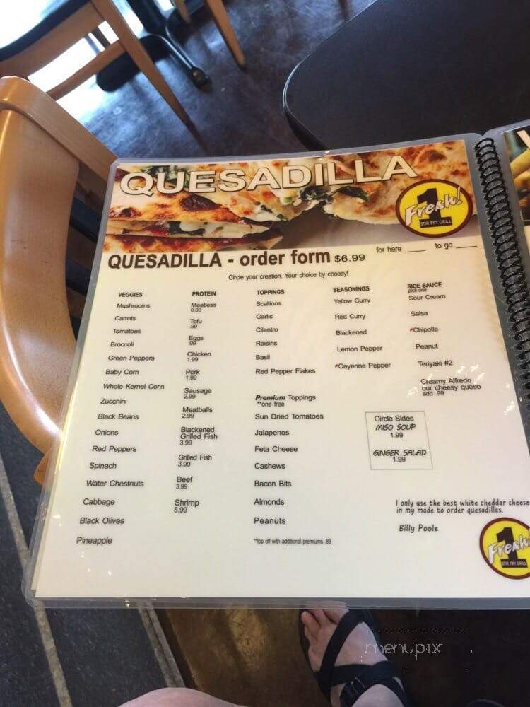 1 Fresh Stir Fry - Tallahassee, FL menu_pic