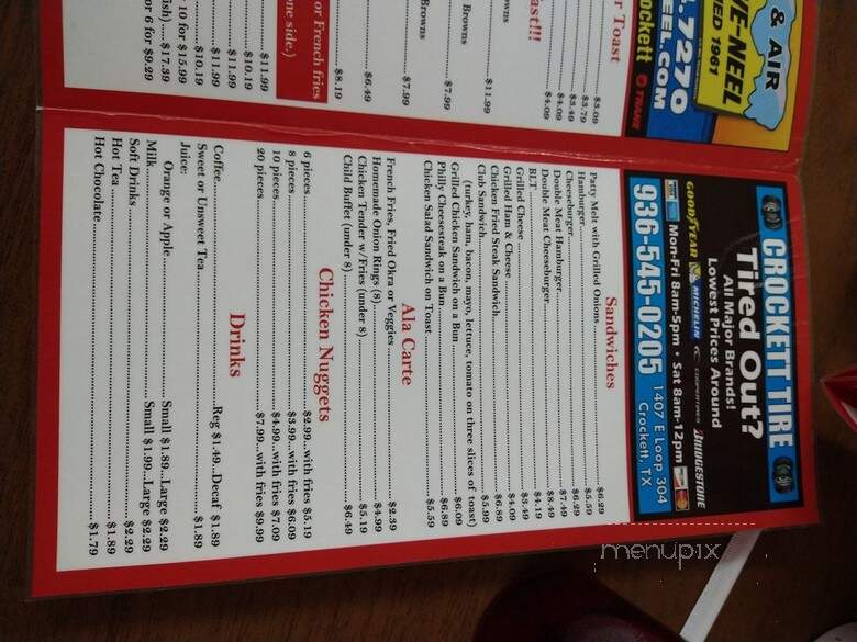 Hilltop Kitchen - Crockett, TX menu_pic