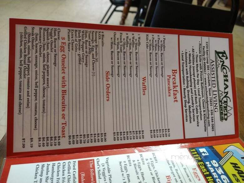 Hilltop Kitchen - Crockett, TX menu_pic