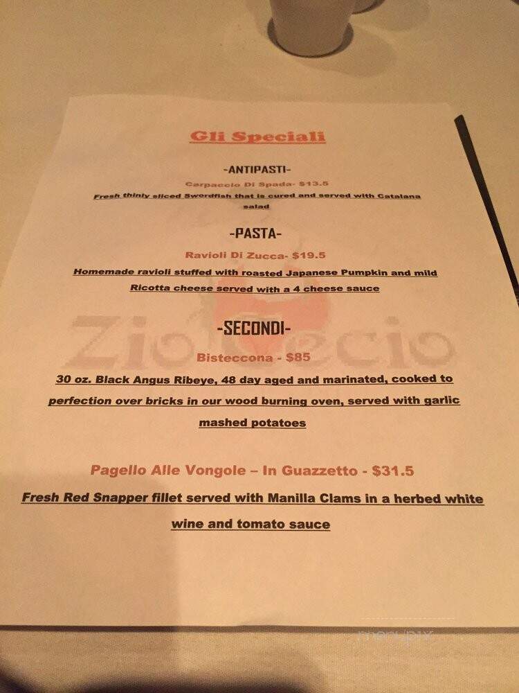 Zio Cecio - Dallas, TX menu_pic