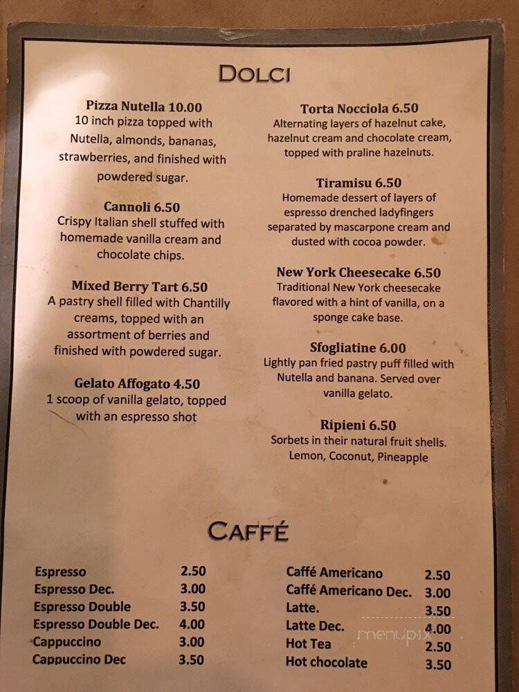 Tutt A Post Trattoria - Beverly Hills, CA menu_pic
