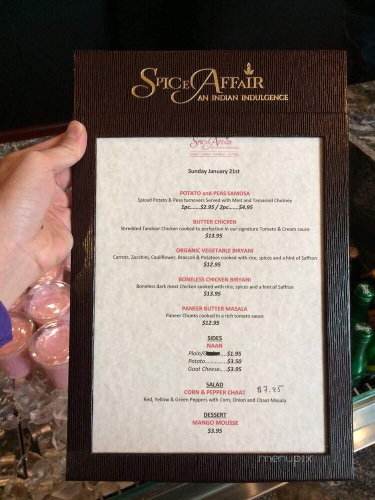 Spice Affair - Beverly Hills, CA menu_pic