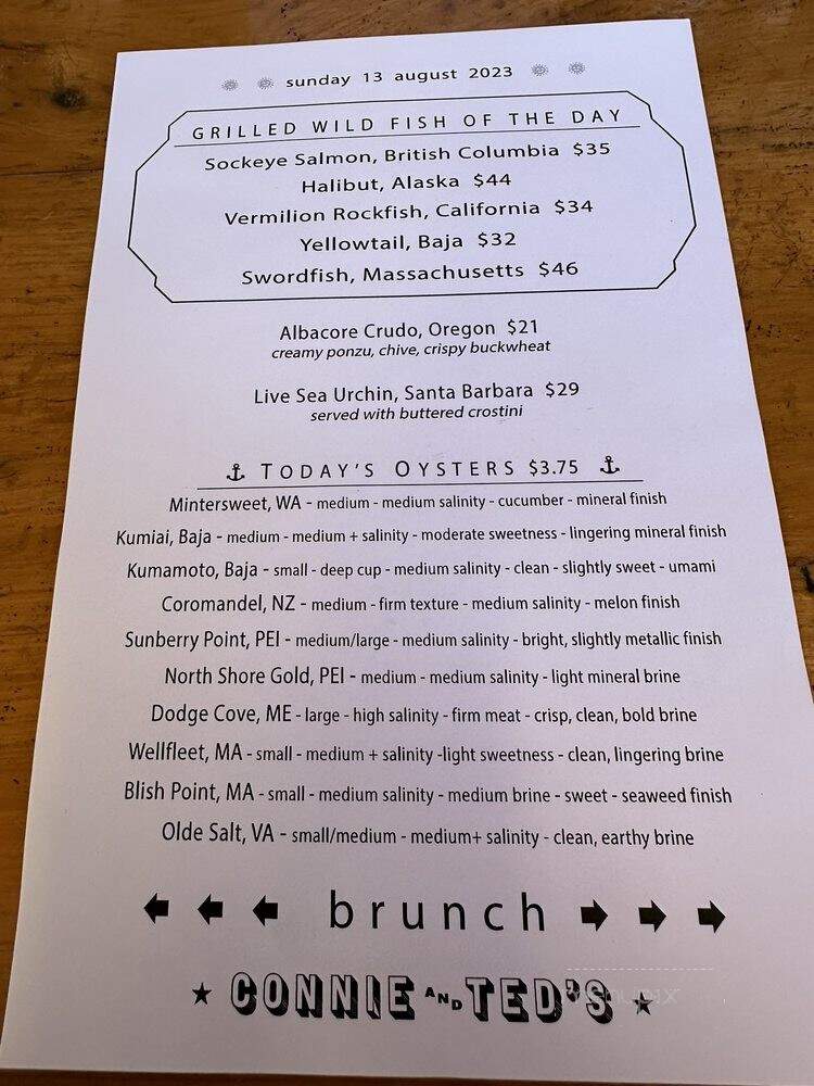 Connie and Ted's - West Hollywood, CA menu_pic