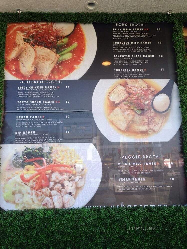 Urban Ramen - West Hollywood, CA menu_pic