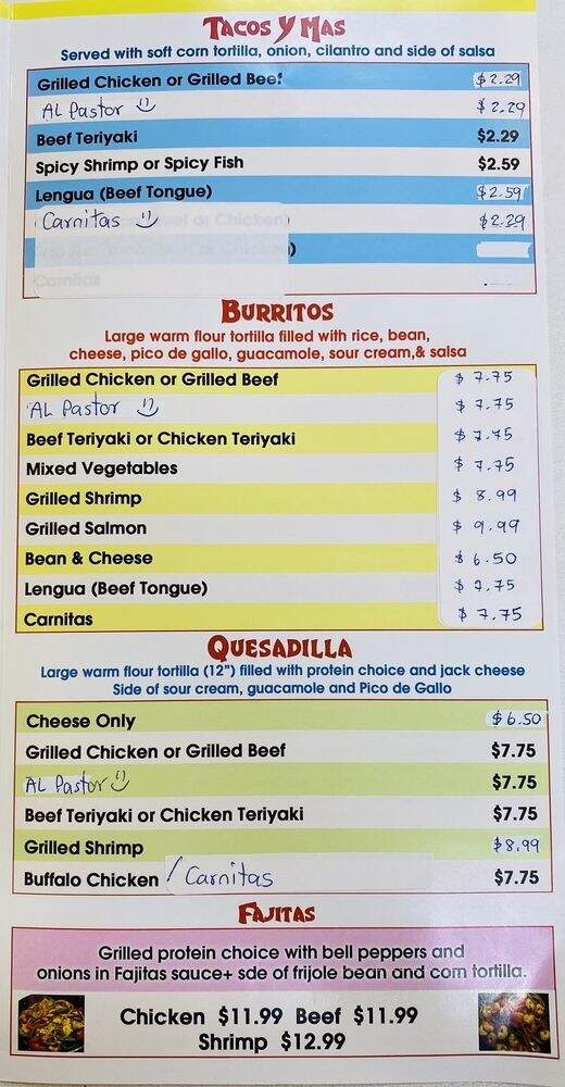 Picka Rico - Van Nuys, CA menu_pic
