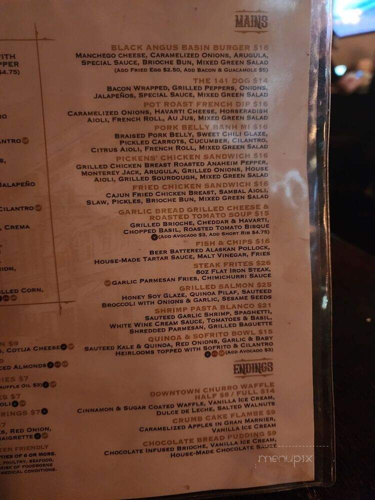 Basin 141 - Glendale, CA menu_pic