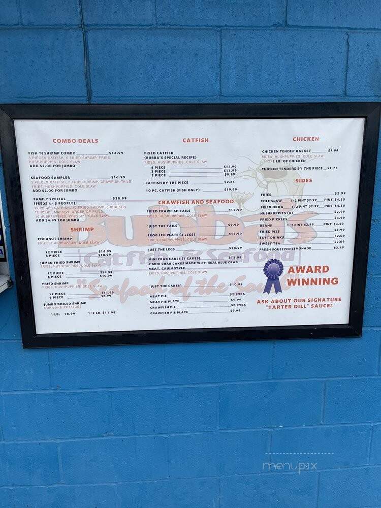 Bubba's Catfish - Hot Springs, AR menu_pic
