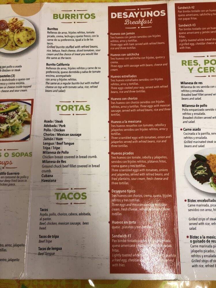 Pupuseria y Restaurante Teresita - Charlotte, NC menu_pic