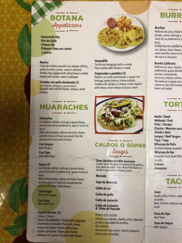 Pupuseria y Restaurante Teresita - Charlotte, NC menu_pic