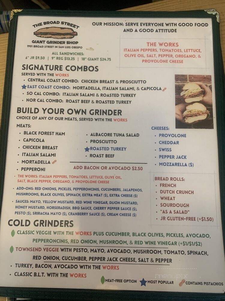 The Giant Grinder Shop - San Luis Obispo, CA menu_pic