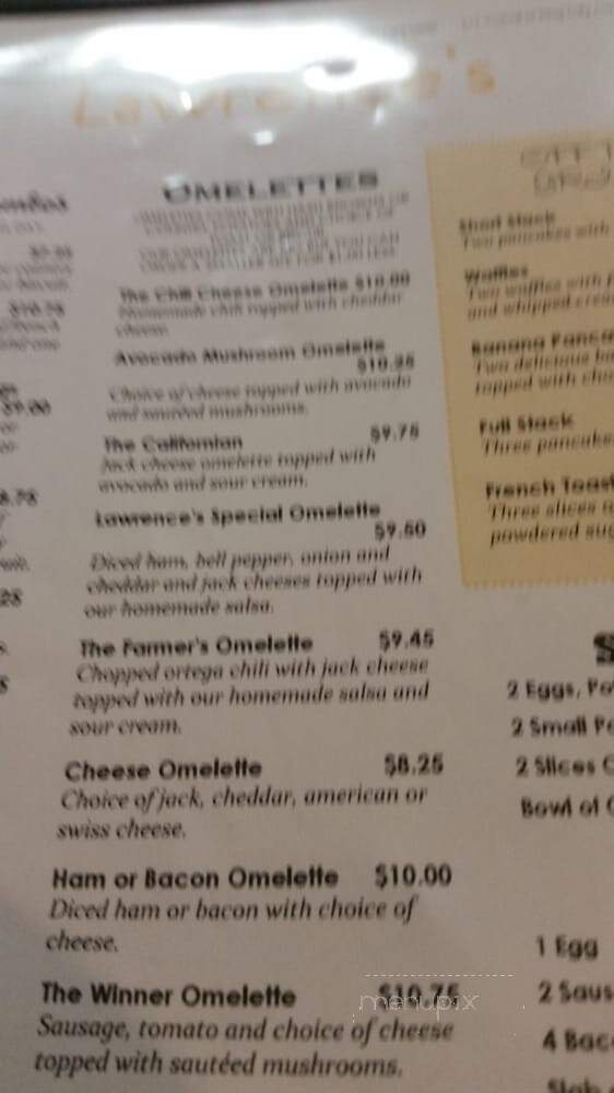 Lawrence Restaurant - King City, CA menu_pic