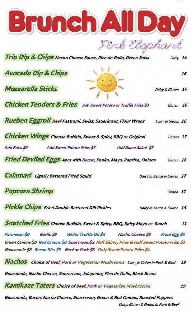 The Pink Elephant - San Francisco, CA menu_pic