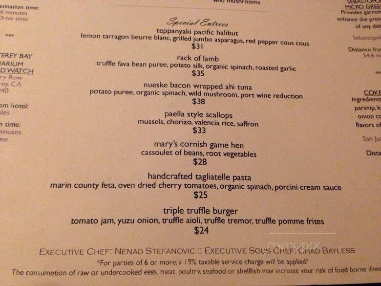 Nob Hill Club at the Mark Hopkins - San Francisco, CA menu_pic