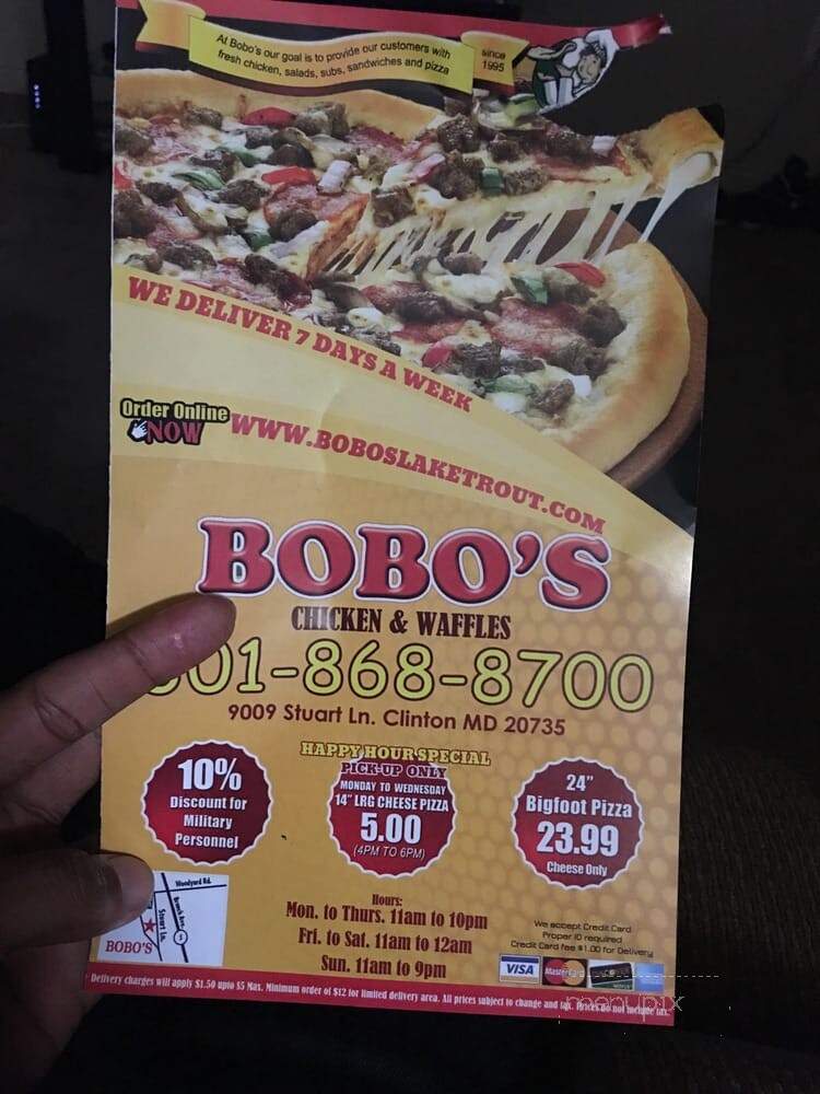 Bobo's Lake Trout - Clinton, MD menu_pic