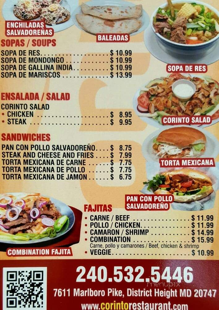 Corinto Restaurant - District Heights, MD menu_pic
