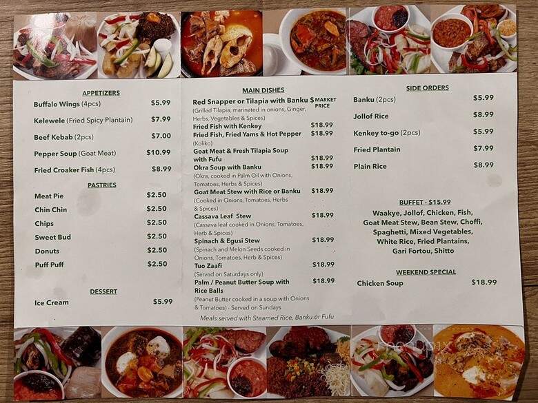 Cape Coast Cuisine - Beltsville, MD menu_pic