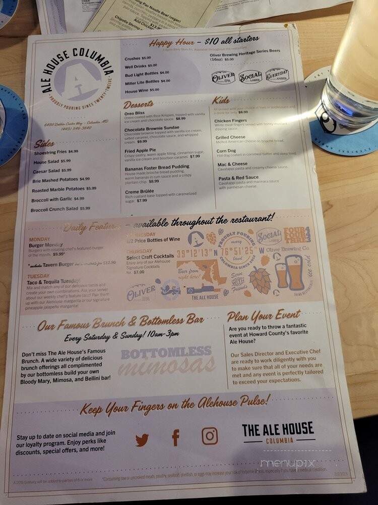 The Ale House Columbia - Columbia, MD menu_pic