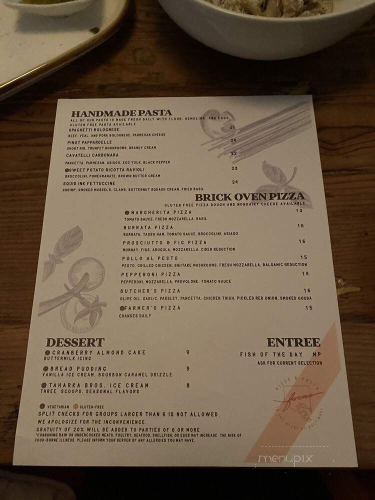 Forno - Baltimore, MD menu_pic