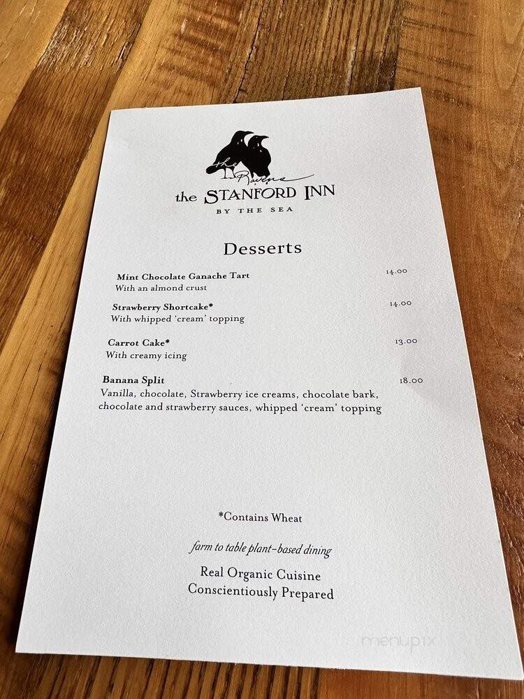 Raven's Restaurant - Mendocino, CA menu_pic