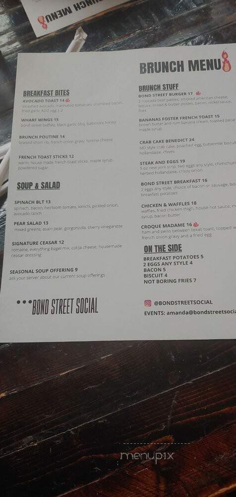 Bond Street Social - Baltimore, MD menu_pic
