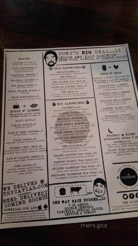 Foodery @ Rittenhouse - Philadelphia, PA menu_pic
