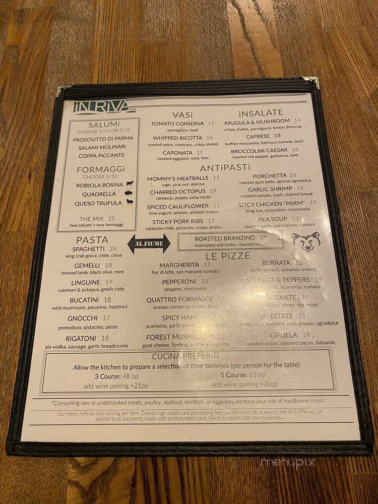 In Riva - Philadelphia, PA menu_pic