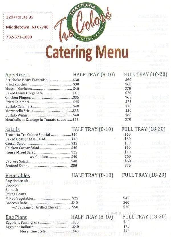 Tre Colore - Middletown, NJ menu_pic