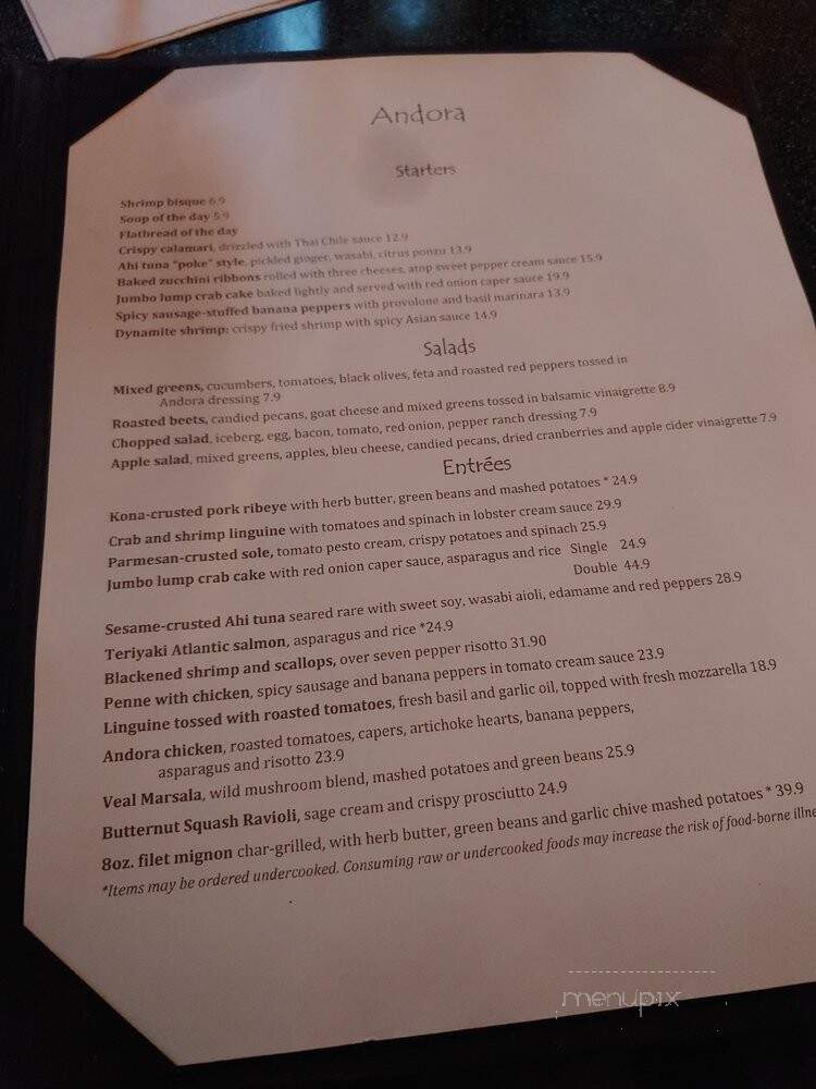 Andora Sewickley - Sewickley, PA menu_pic