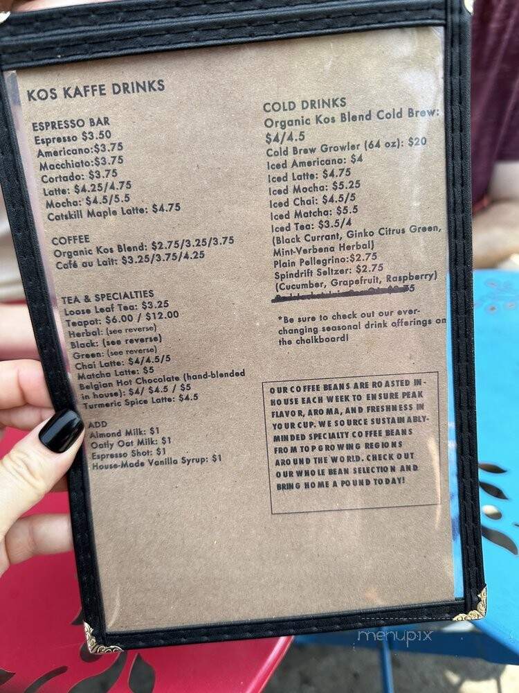 Kos Kaffe Roasting House - Brooklyn, NY menu_pic