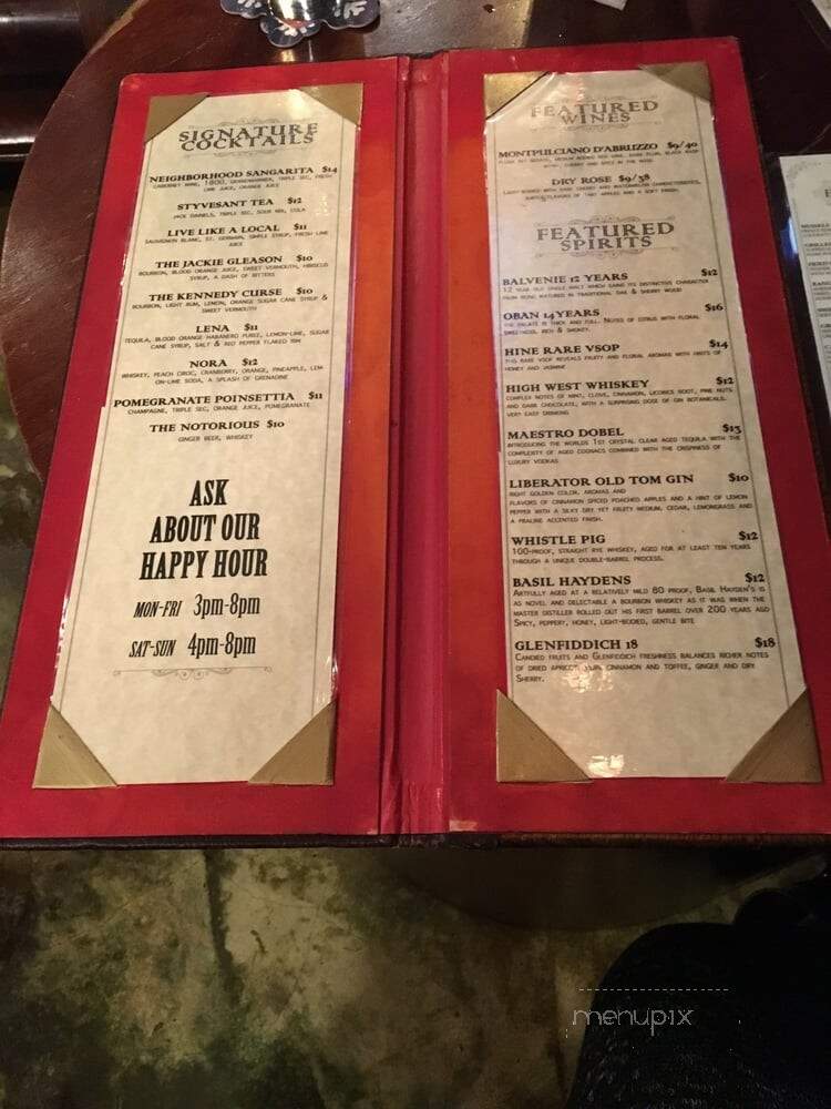 Bedford Hall - Brooklyn, NY menu_pic