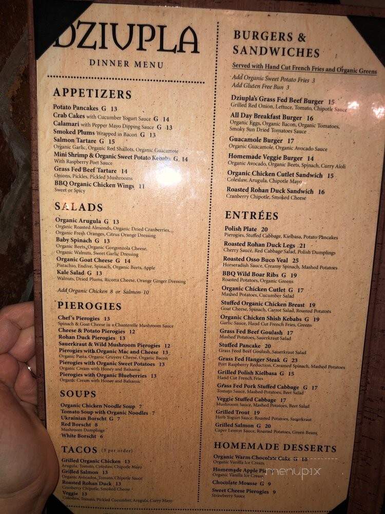 Dziupla - Brooklyn, NY menu_pic
