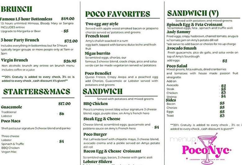 Poco NY - New York, NY menu_pic