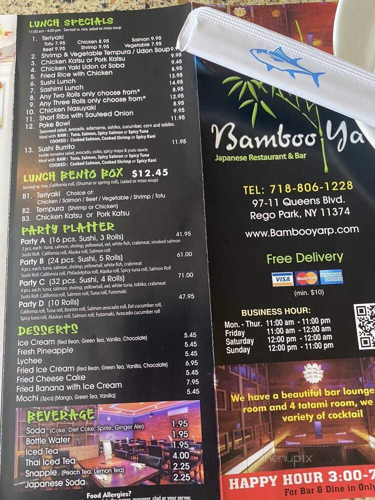 Bamboo Ya - Rego Park, NY menu_pic