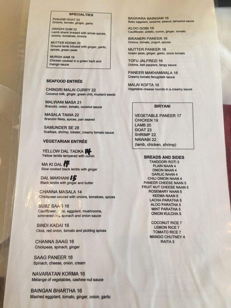 Raasa - Elmsford, NY menu_pic