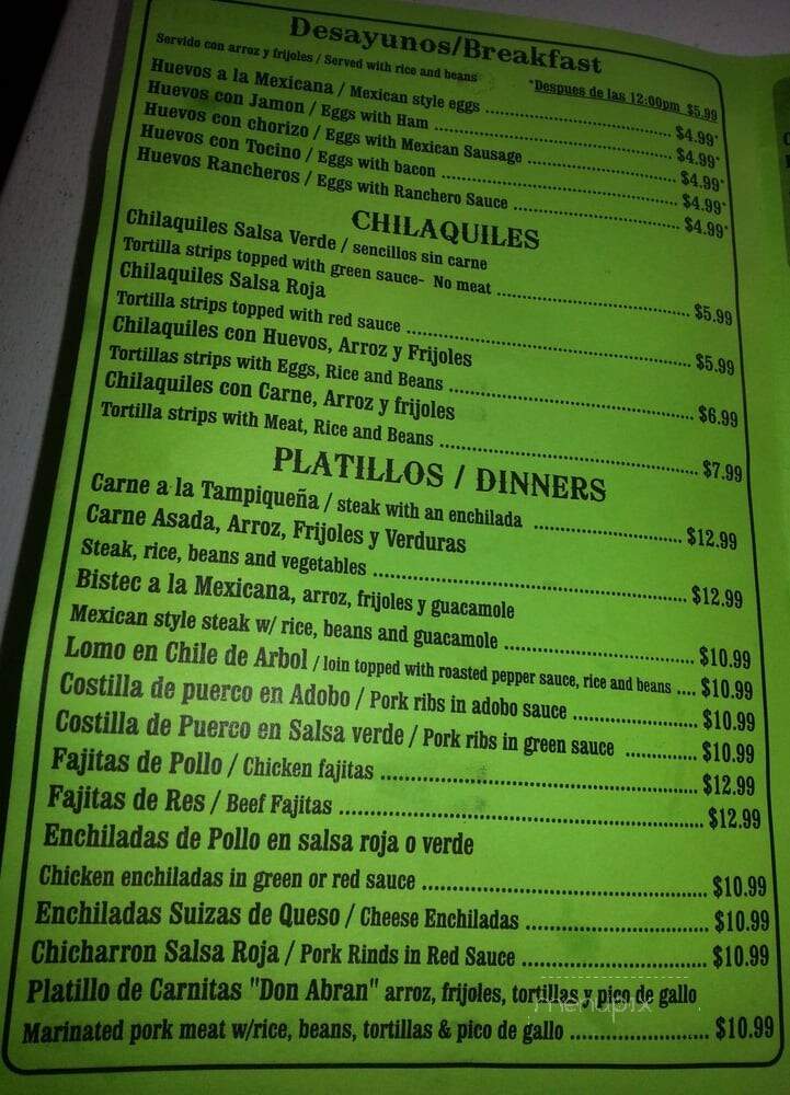 Carnitas Donabran - Cicero, IL menu_pic