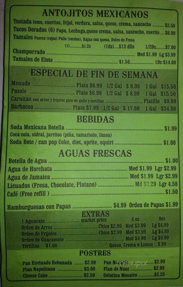 Carnitas Donabran - Cicero, IL menu_pic