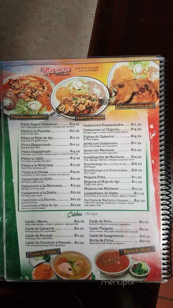 Nuevo Amanecer - Melrose Park, IL menu_pic