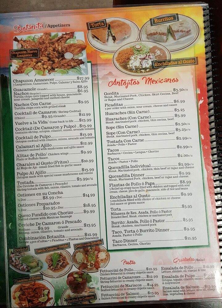 Nuevo Amanecer - Melrose Park, IL menu_pic