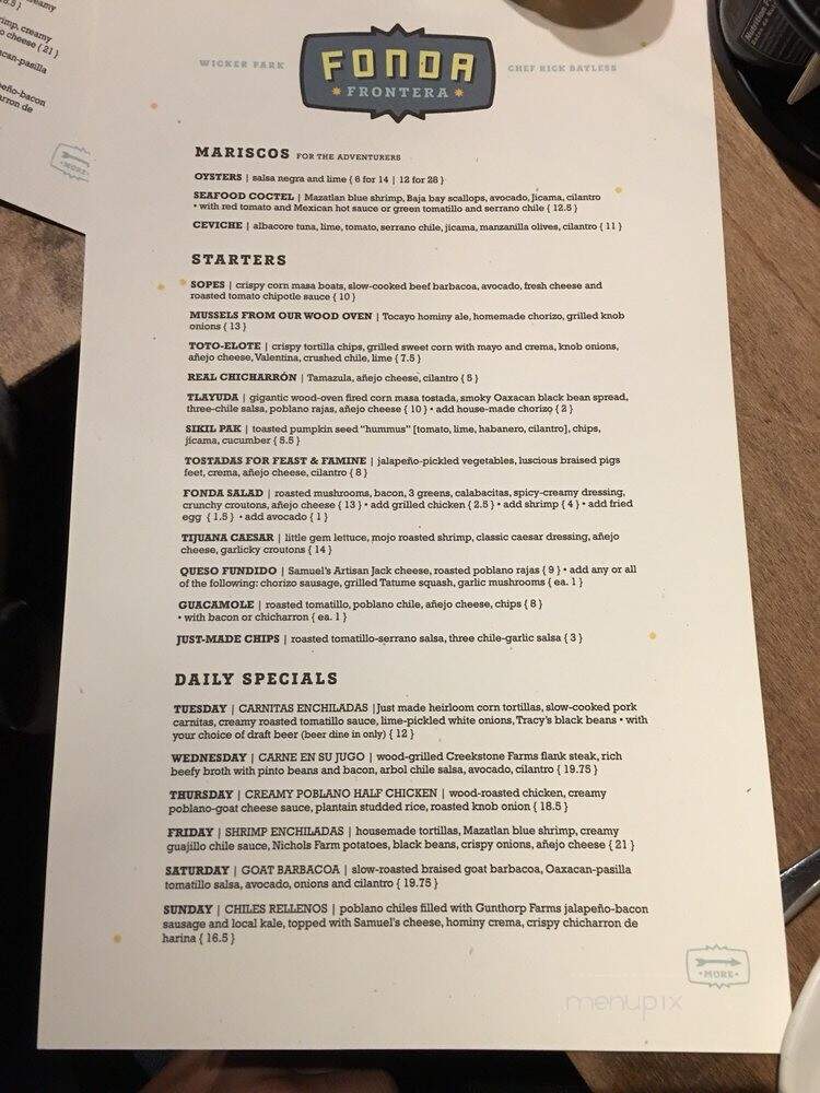 XOCO Dos - Chicago, IL menu_pic