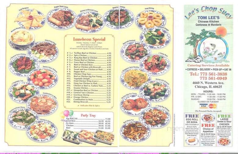 Lee's Chop Suey - Chicago, IL menu_pic