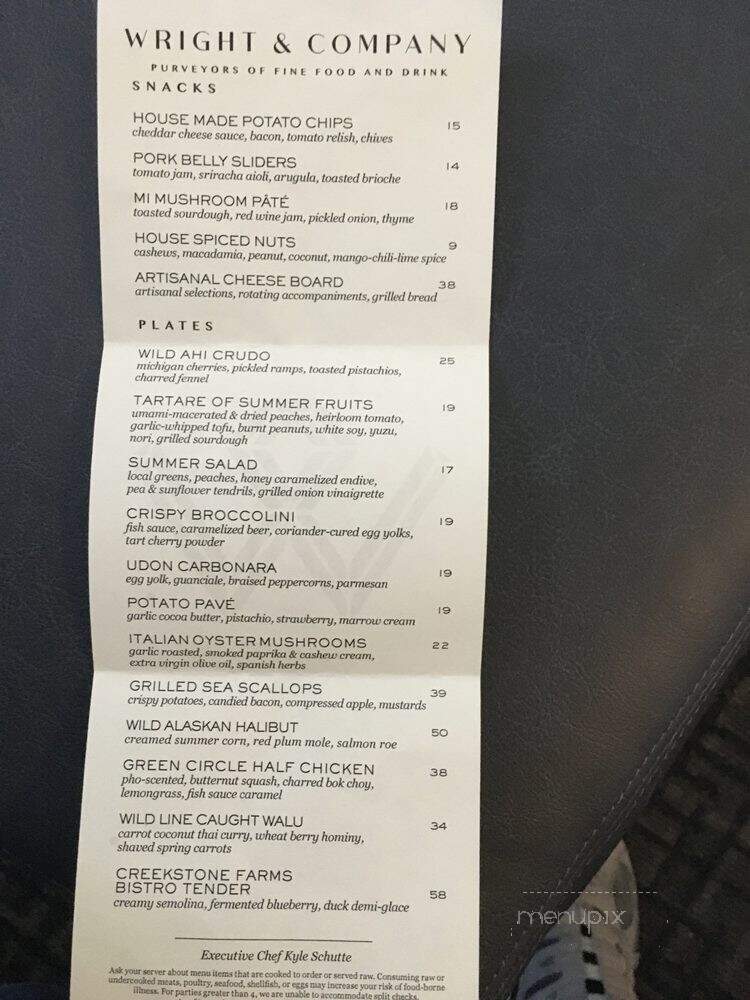 Wright & Co. - Detroit, MI menu_pic