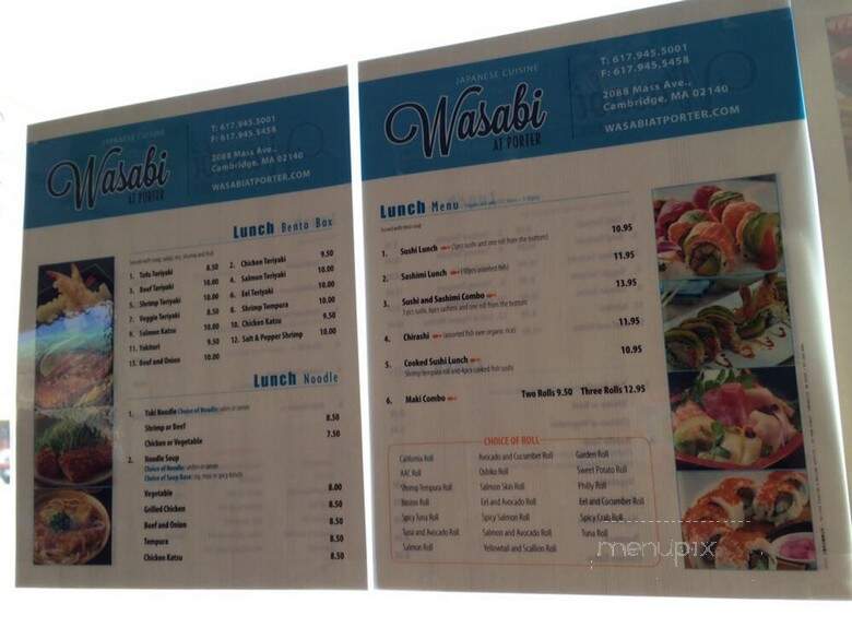 Wasabi at Porter - Cambridge, MA menu_pic