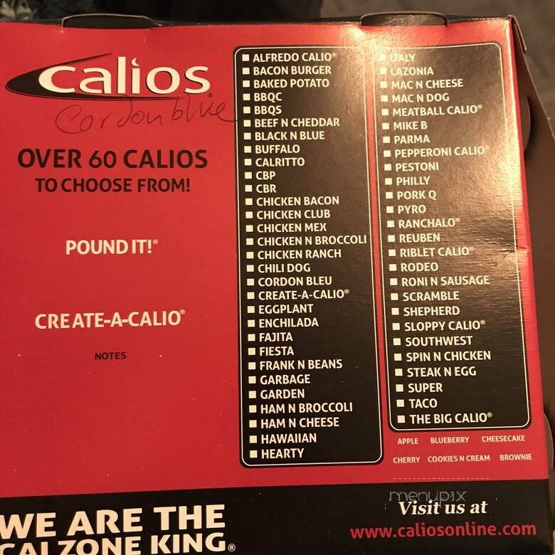 Calios - Buffalo, NY menu_pic