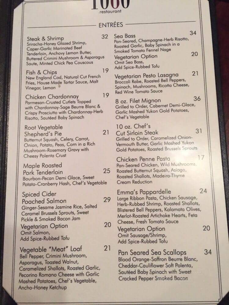 1060 Restaurant - Syracuse, NY menu_pic