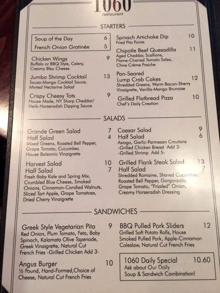 1060 Restaurant - Syracuse, NY menu_pic
