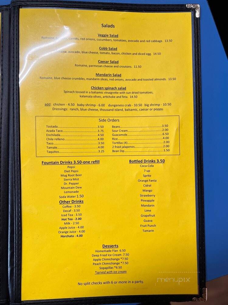 Fresco Family Restaurant - Waldport, OR menu_pic